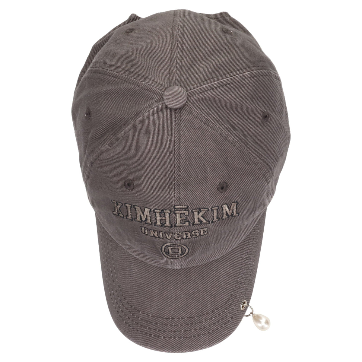 UPCYCLED PEARL PIERCED BASEBALL CAP / GREY