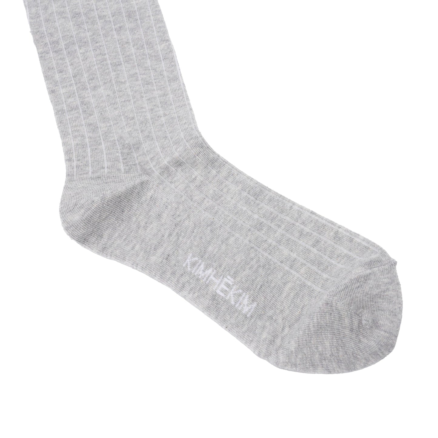 PEARL RIBBON DETAIL COTTON -BLENDED KNEE-HIGH SOCKS / GREY