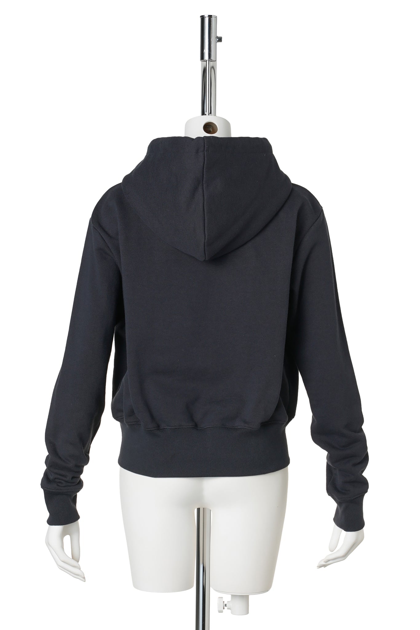 ASH BUTTON ZIP-UP HOODIE / NAVY