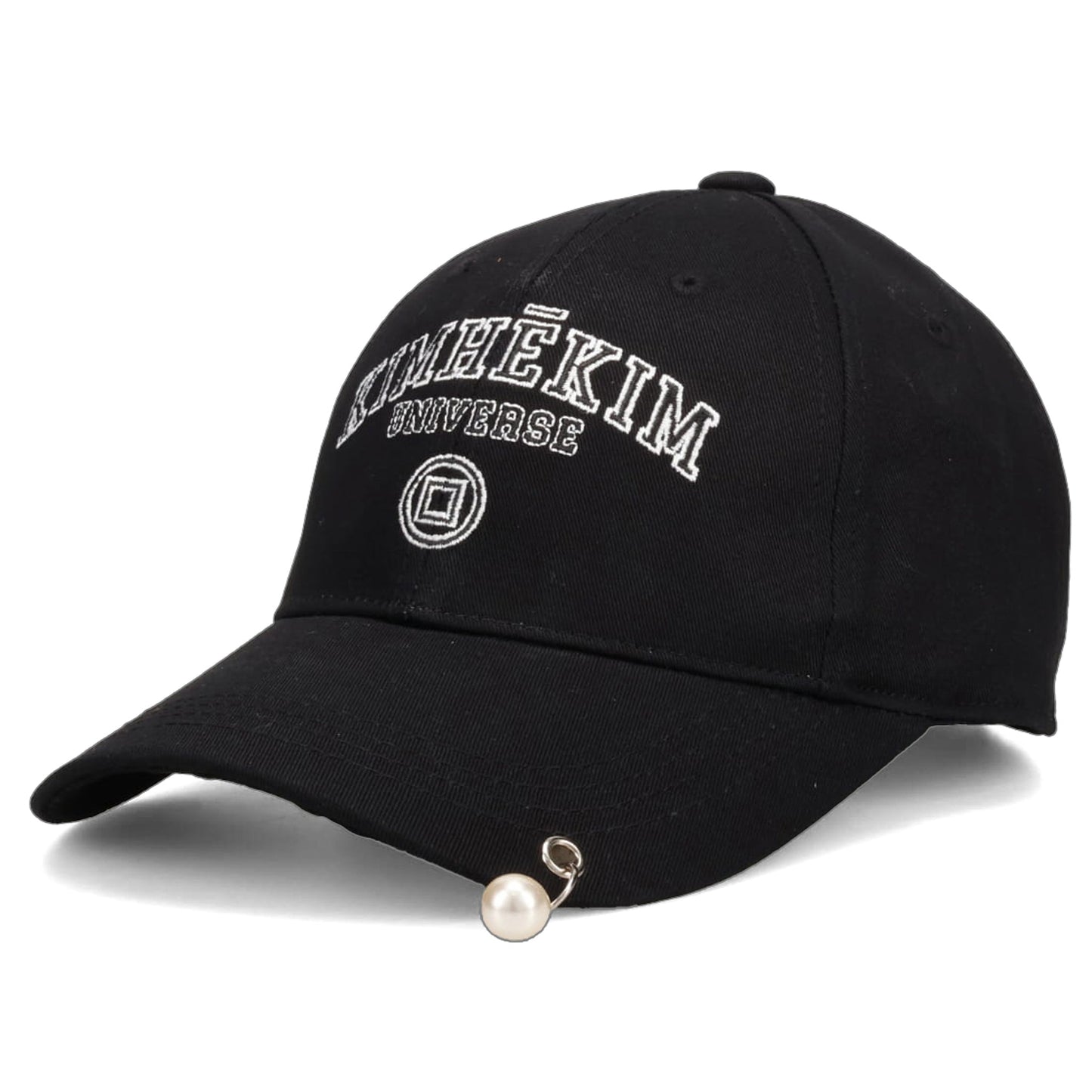 PEARL PIERCED BASEBALL CAP / BLACK
