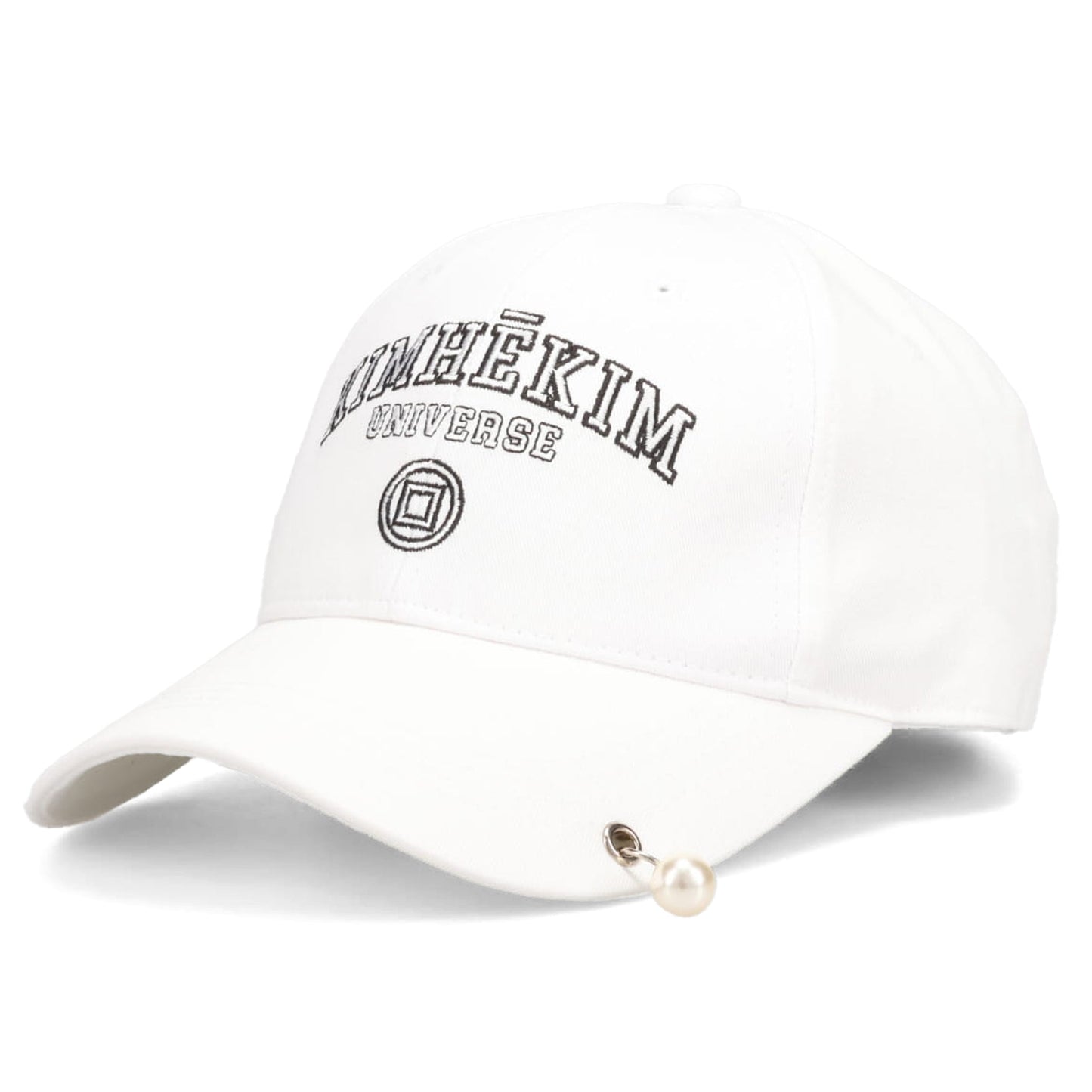 PEARL PIERCED BASEBALL CAP / WHITE