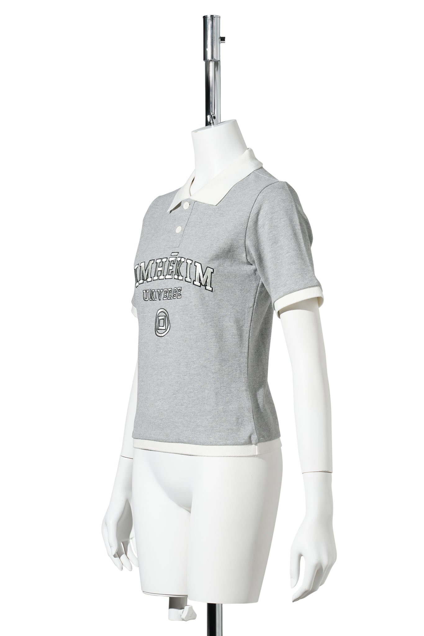 KIMHEKIM UNIVERSE POLO T-SHIRT / MELANGE GREY