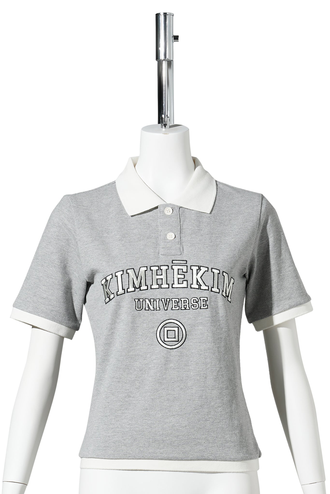 KIMHEKIM UNIVERSE POLO T-SHIRT / MELANGE GREY