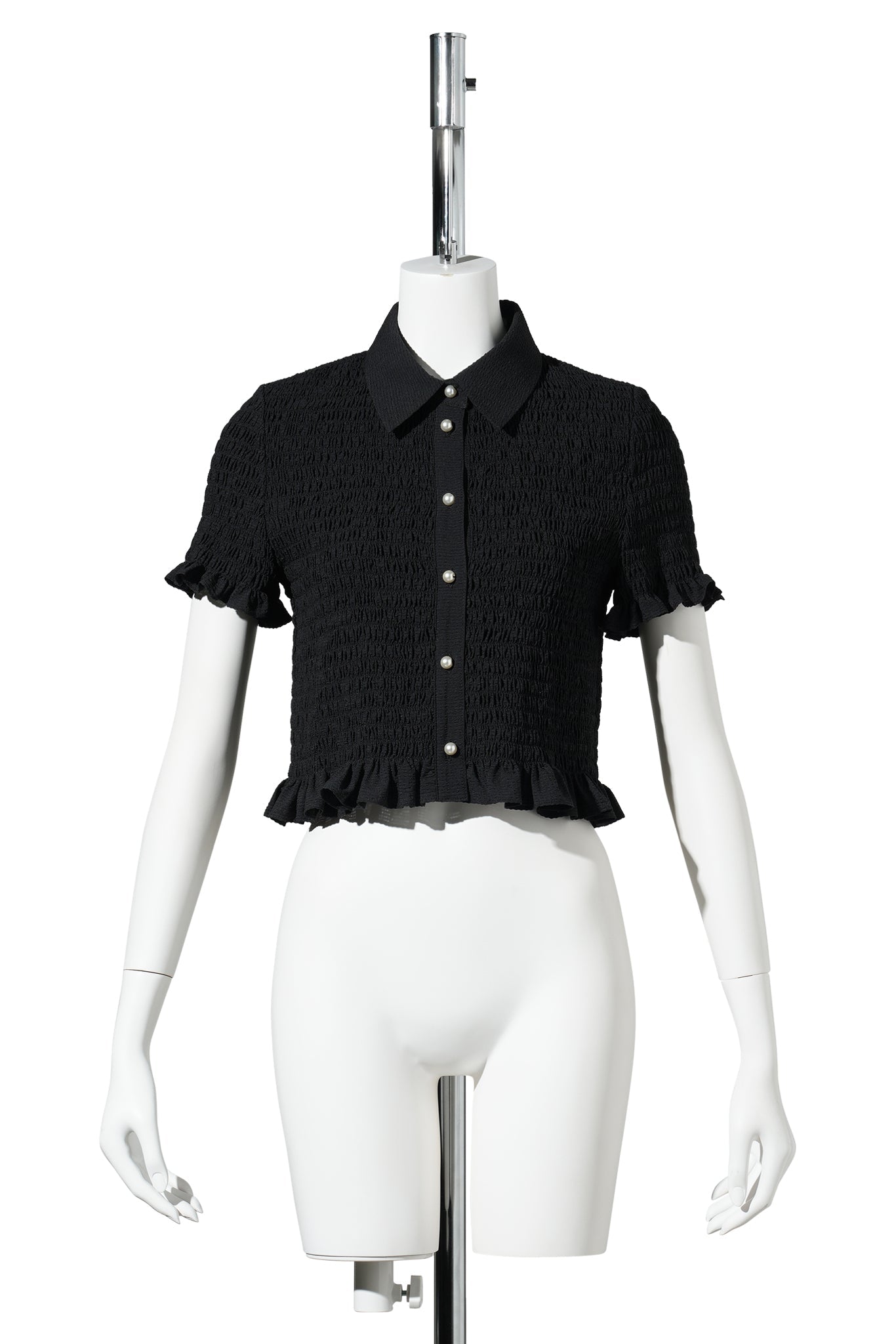 LENA CROPPED SHIRT / BLACK