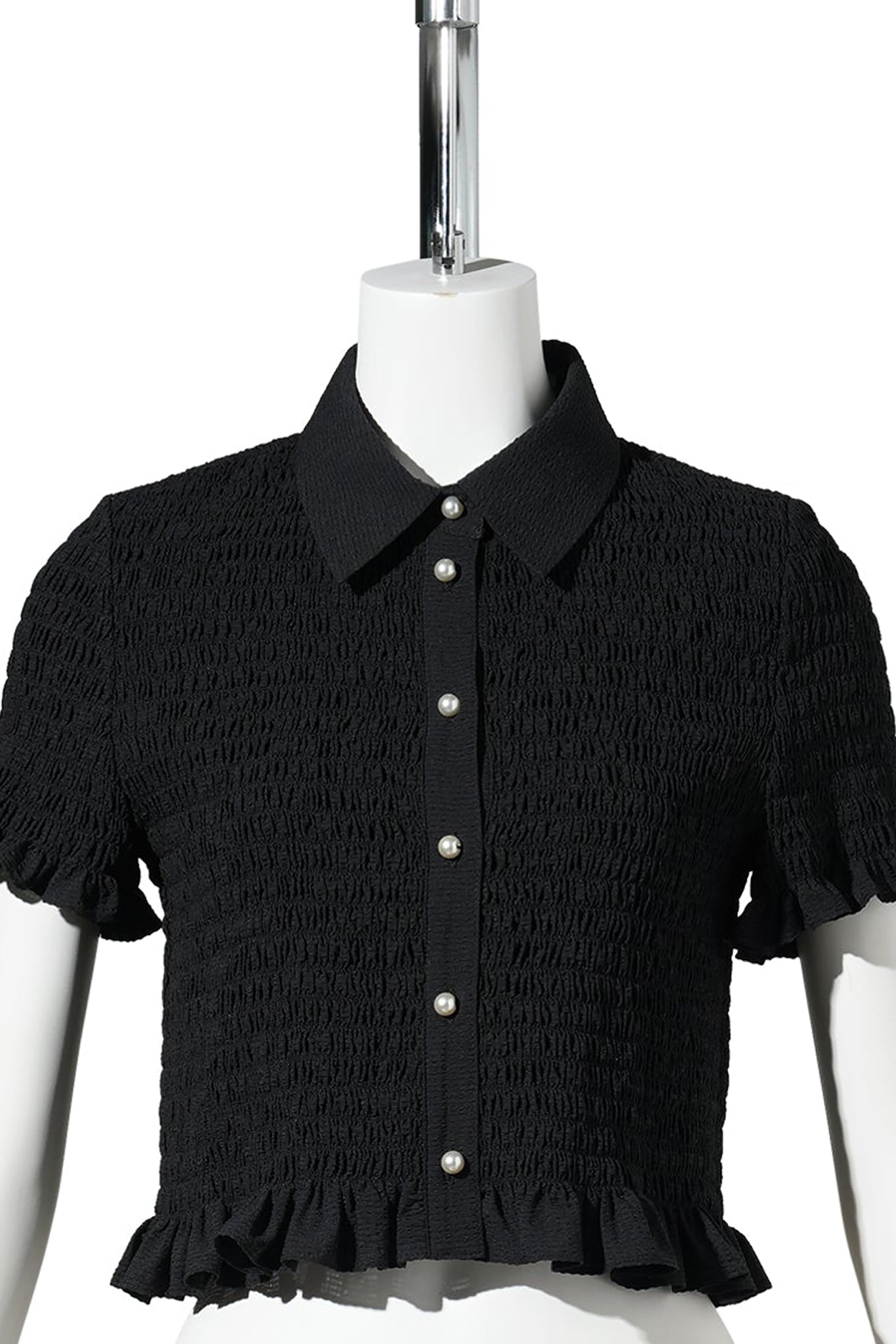 LENA CROPPED SHIRT / BLACK