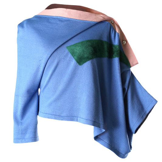 FORTUNATI KNIT TOP / PACIFIC BLUE/FOREST GREEN