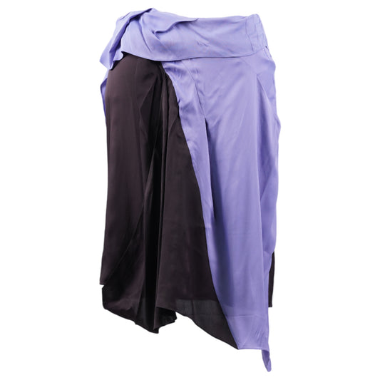 KUKRI DRAPED SKIRT / RAW UMBER/LILAC