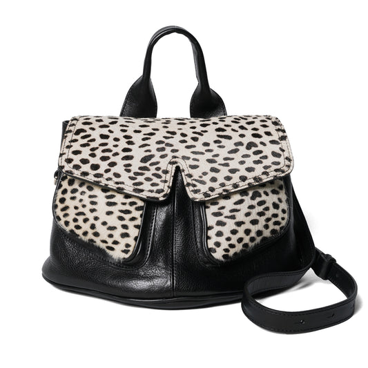 PETITE MEZULARI BAG / BLACK/PRINTED CHEETAH
