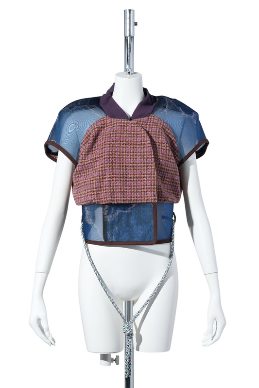 EARTHA FITTED GILET / ROSEWOOD TWEED