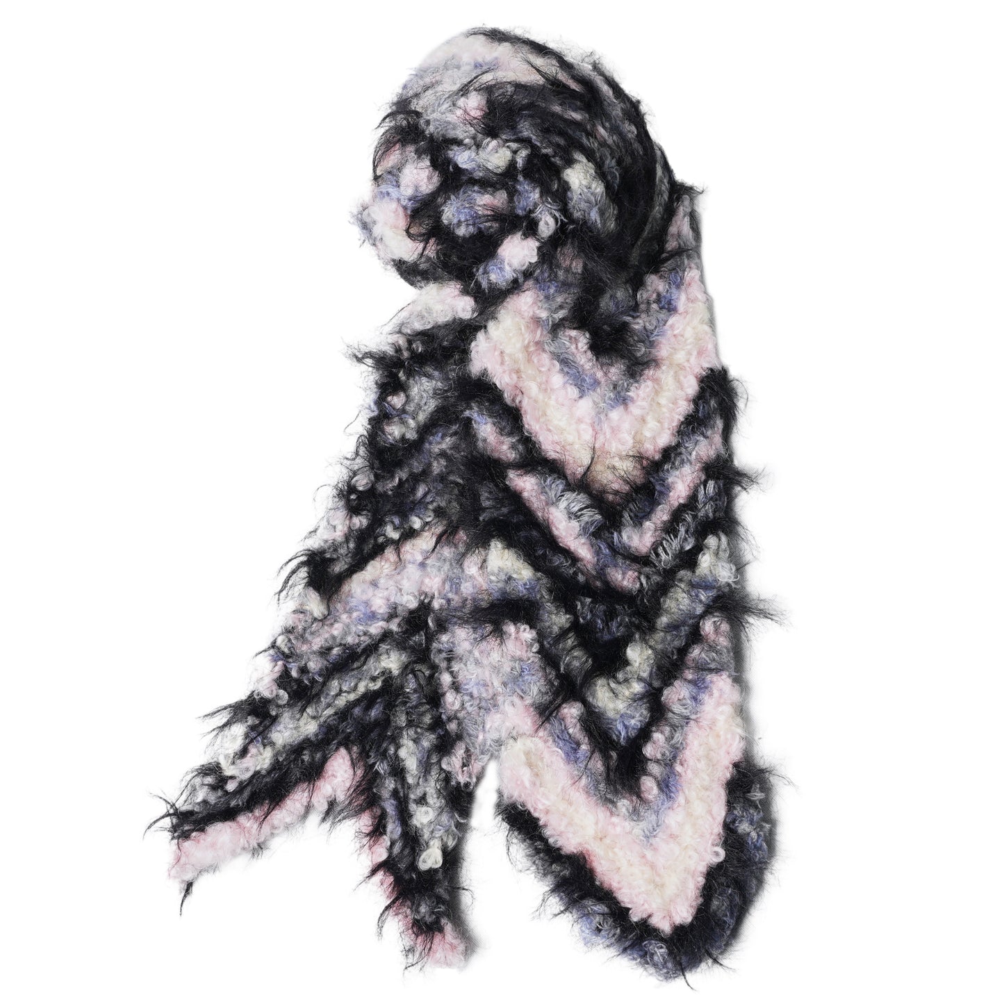 CHEVRON KNIT SCARF / SKY BLUE