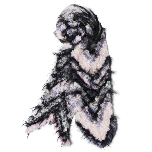 CHEVRON KNIT SCARF / SKY BLUE