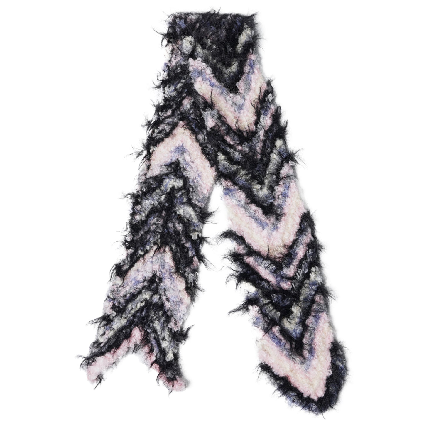 CHEVRON KNIT SCARF / SKY BLUE