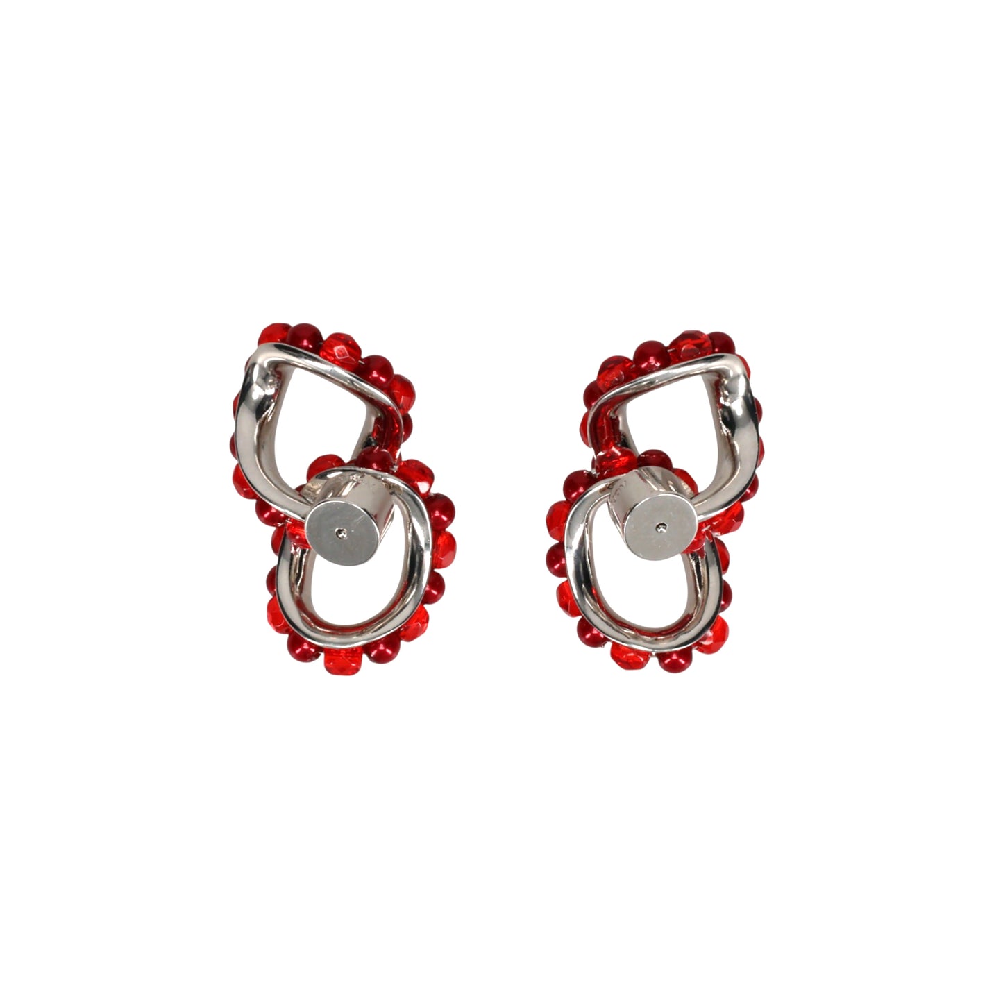 KANDEL EARRINGS / PALLADIUM/SCARLET