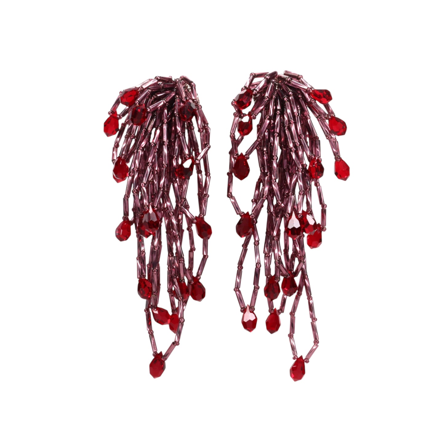 COWEN BEADED EARRINGS / ETALLIC PURPLE/SIAM