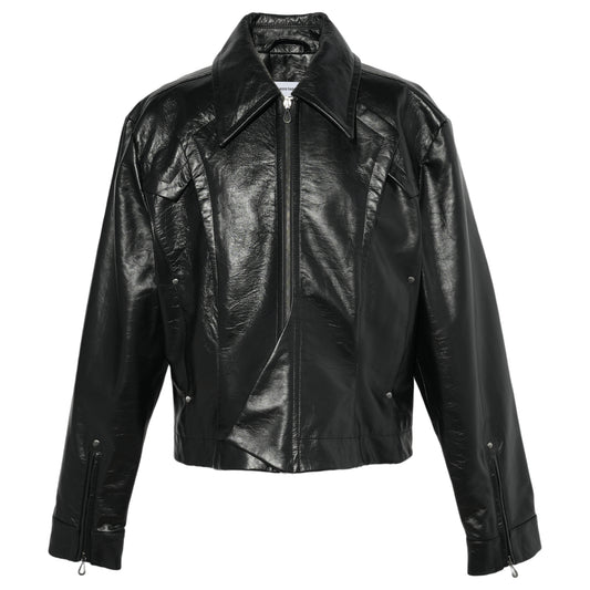 KRANER CROPPED LEATHER BLOUSON / RAVEN BLACK