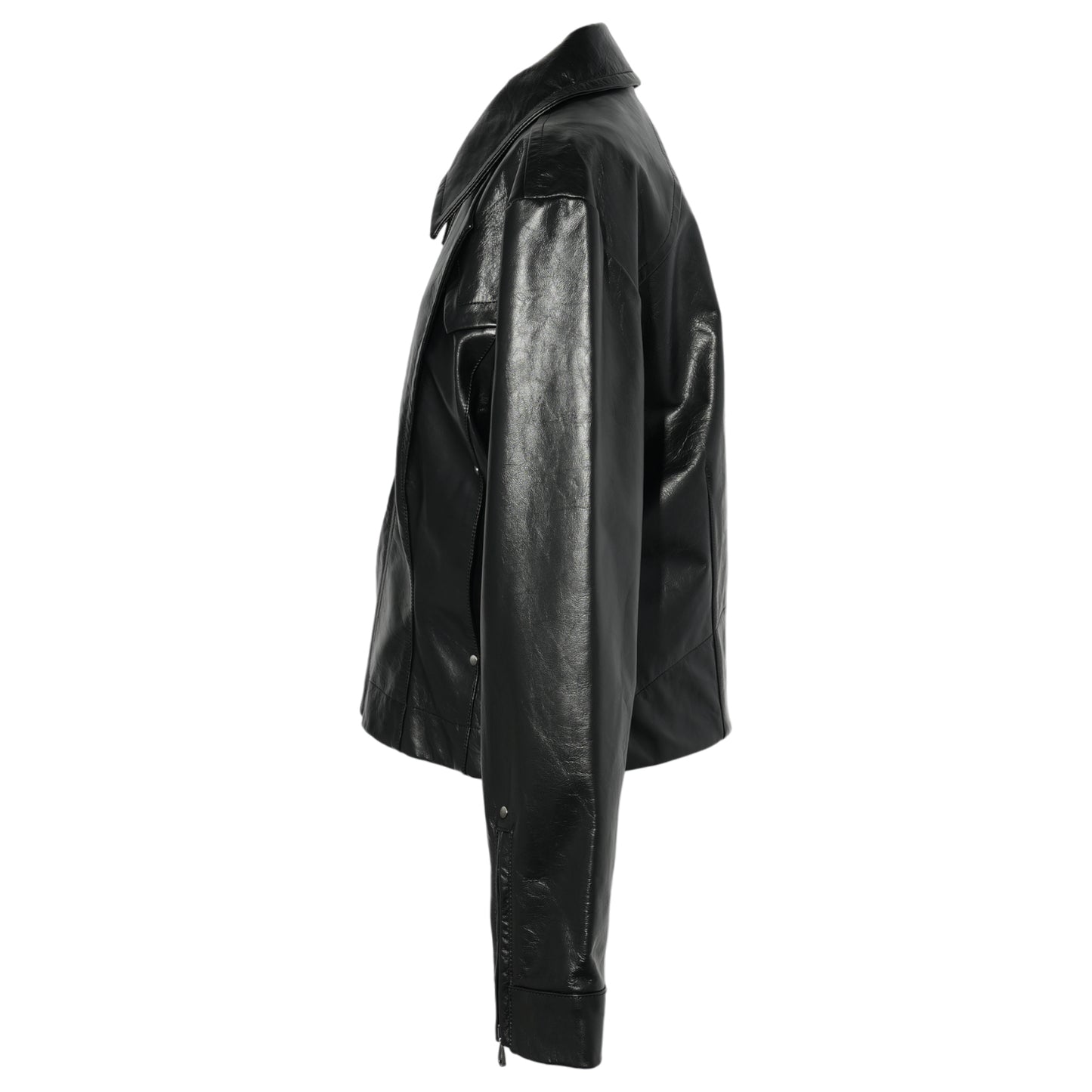 KRANER CROPPED LEATHER BLOUSON / RAVEN BLACK