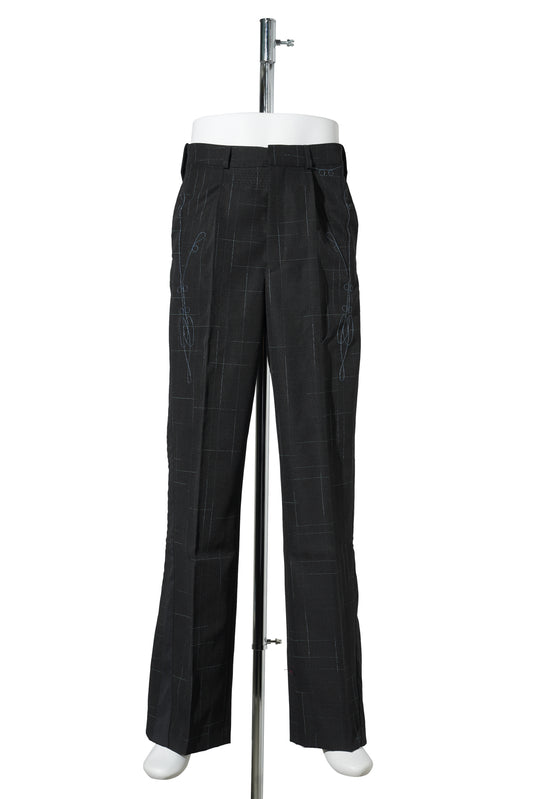 KORMOS MILITARY TROUSER / SPACE CHECK/NIGHT BLACK
