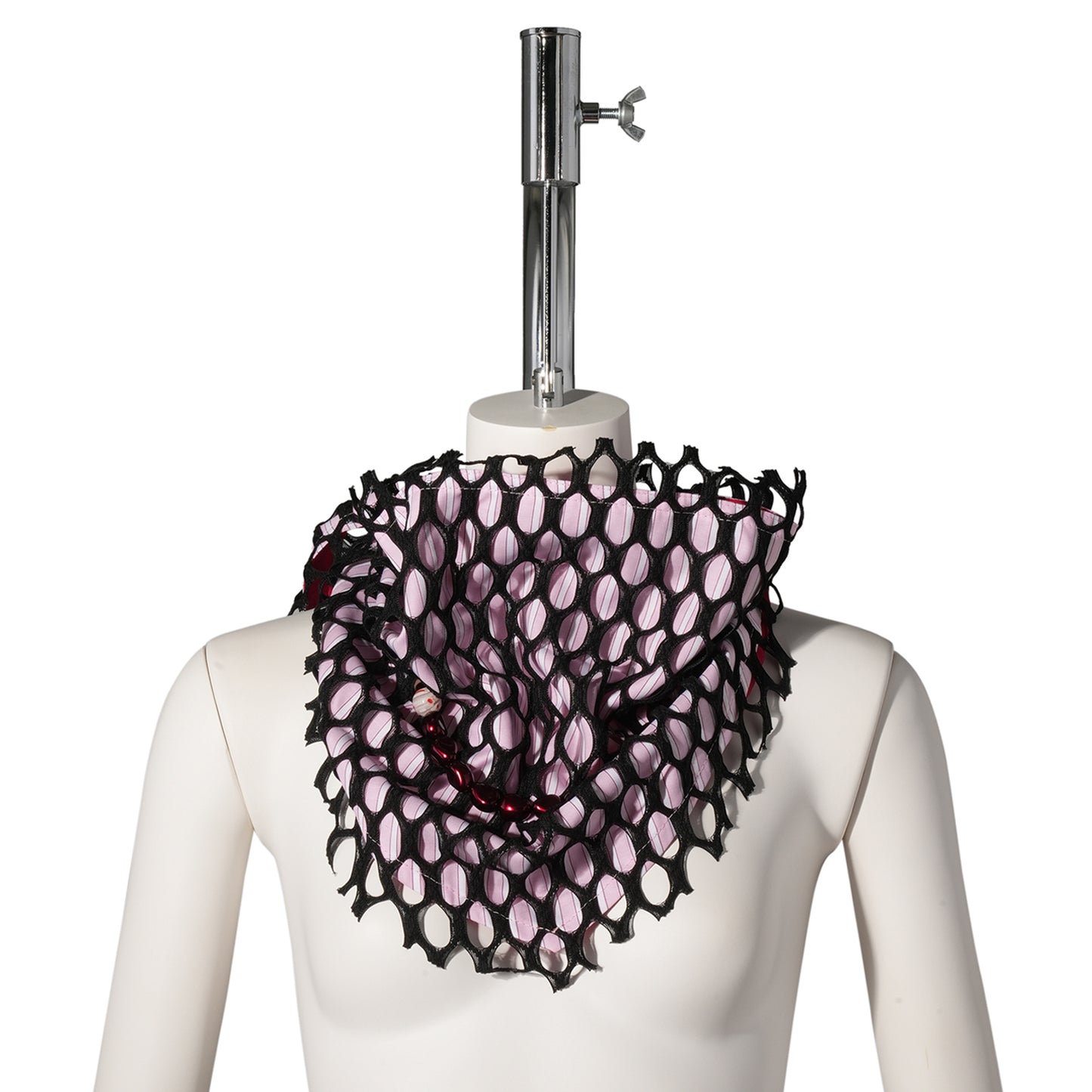 ARMANTROUT PEARL NECKLACE / PINK STRIPE/RED PEARL