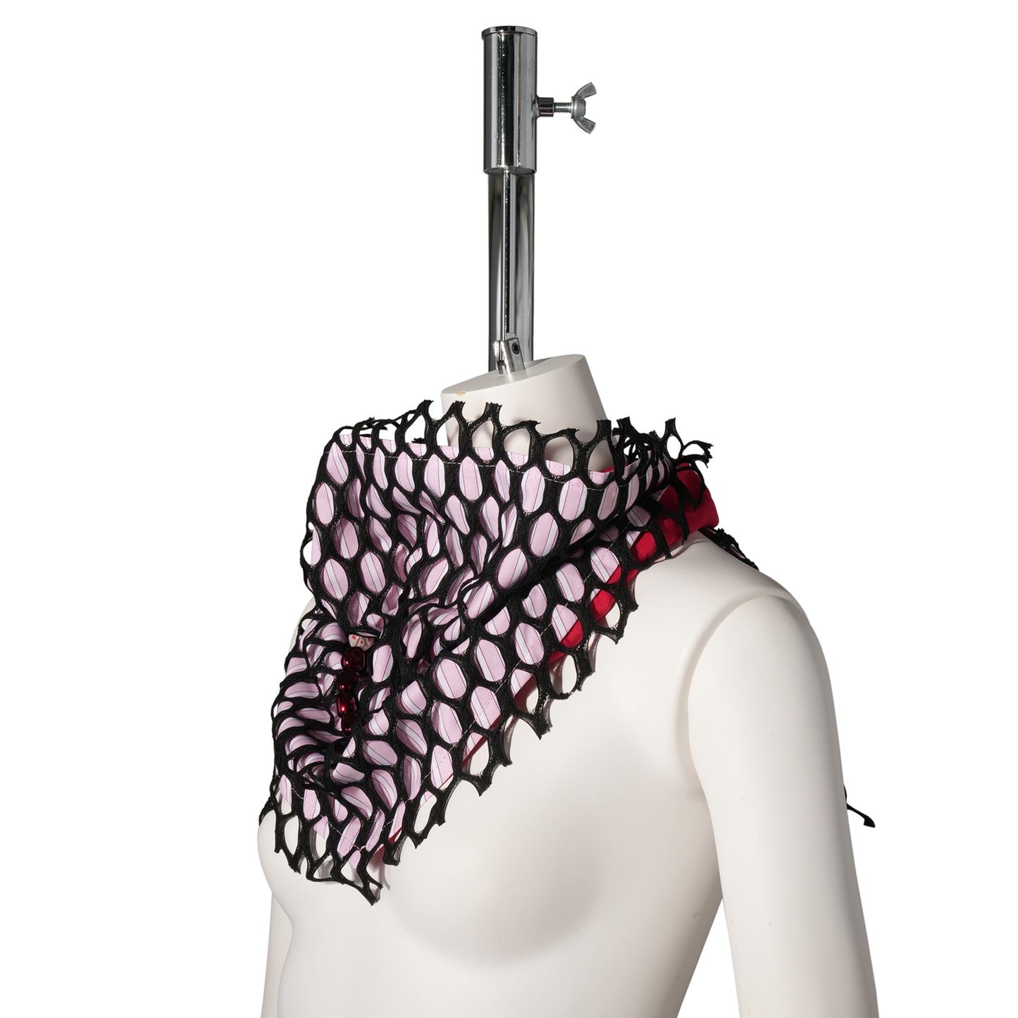 ARMANTROUT PEARL NECKLACE / PINK STRIPE/RED PEARL