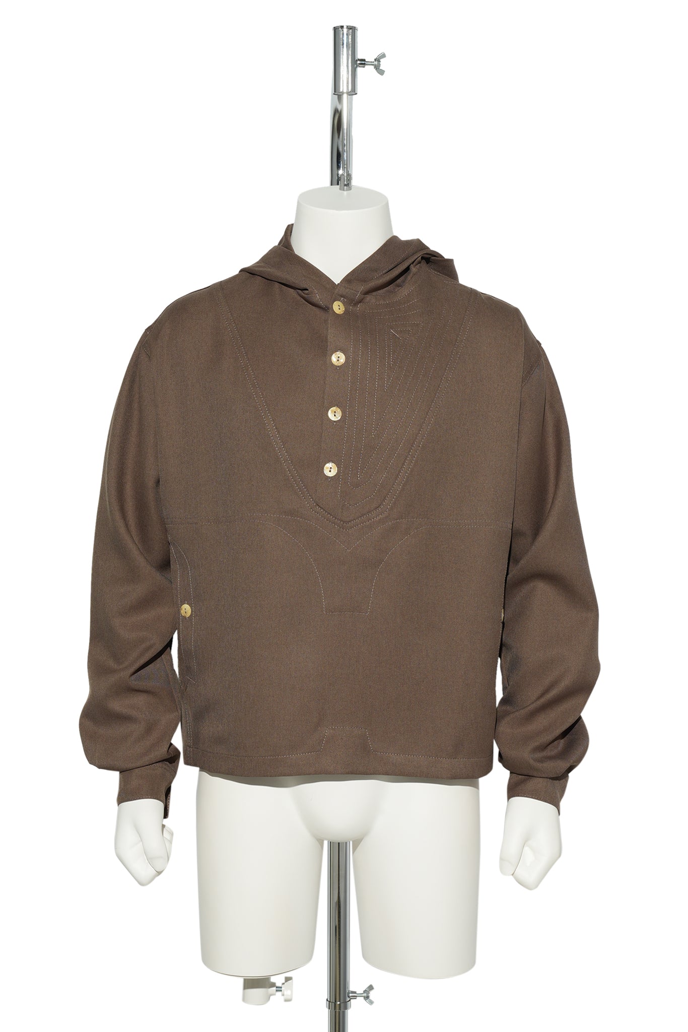 SLATINA HOODED TOP LS / SEPIA