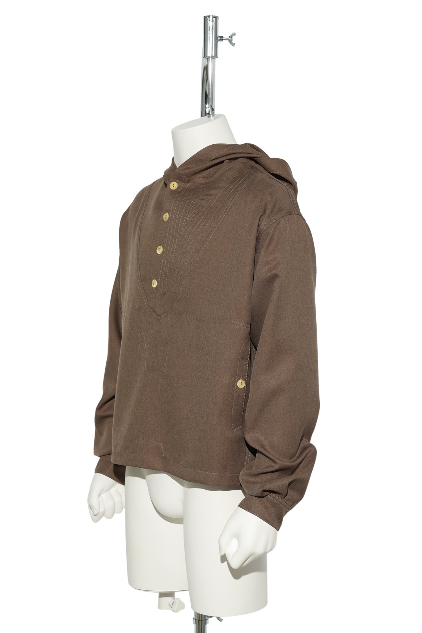 SLATINA HOODED TOP LS / SEPIA