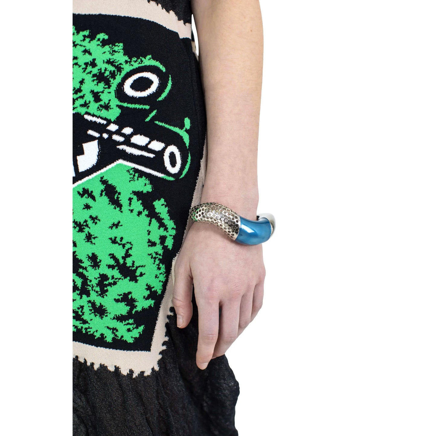 LIBER CUFF / SILVER/METALLIC BLUE