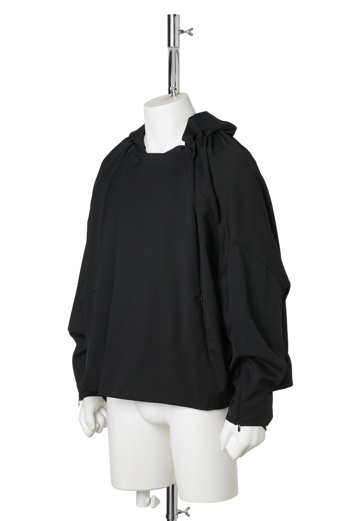 HELMOND GATHERED BLOUSON / CROW BLACK