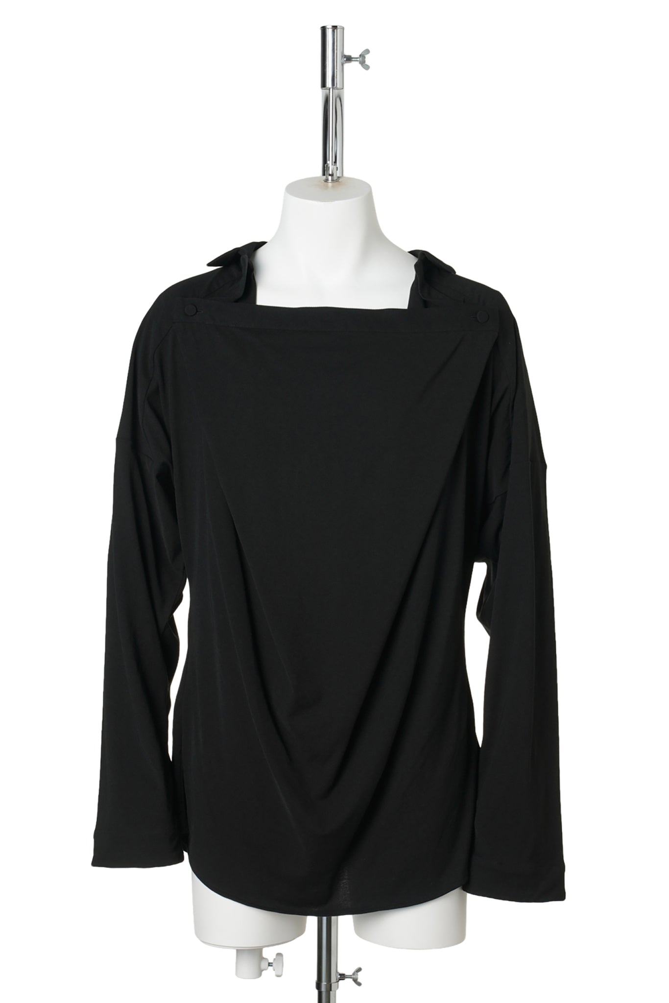 ISKAR DRAPED SHIRT / TRUE BLACK