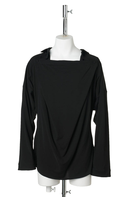 ISKAR DRAPED SHIRT / TRUE BLACK
