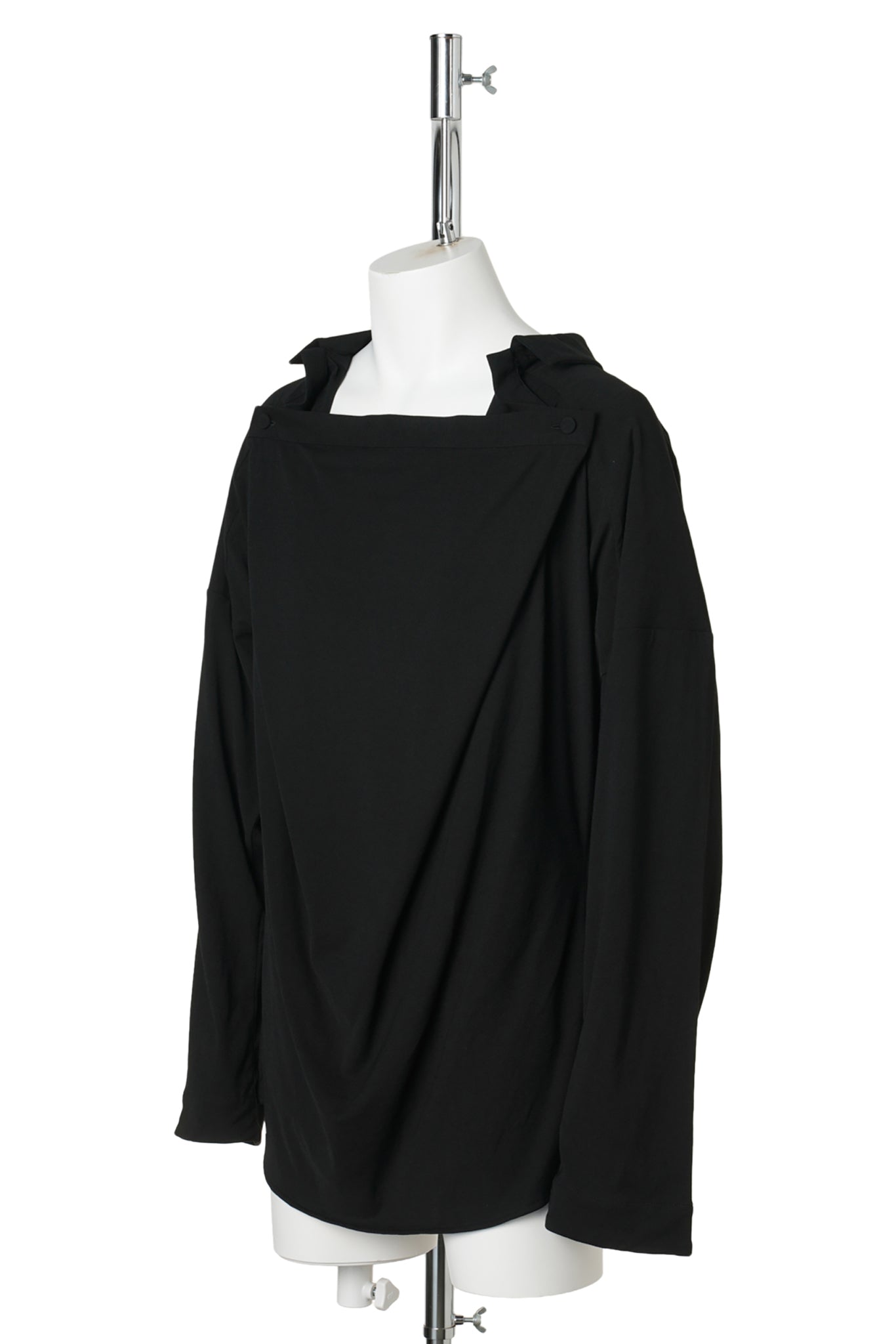 ISKAR DRAPED SHIRT / TRUE BLACK