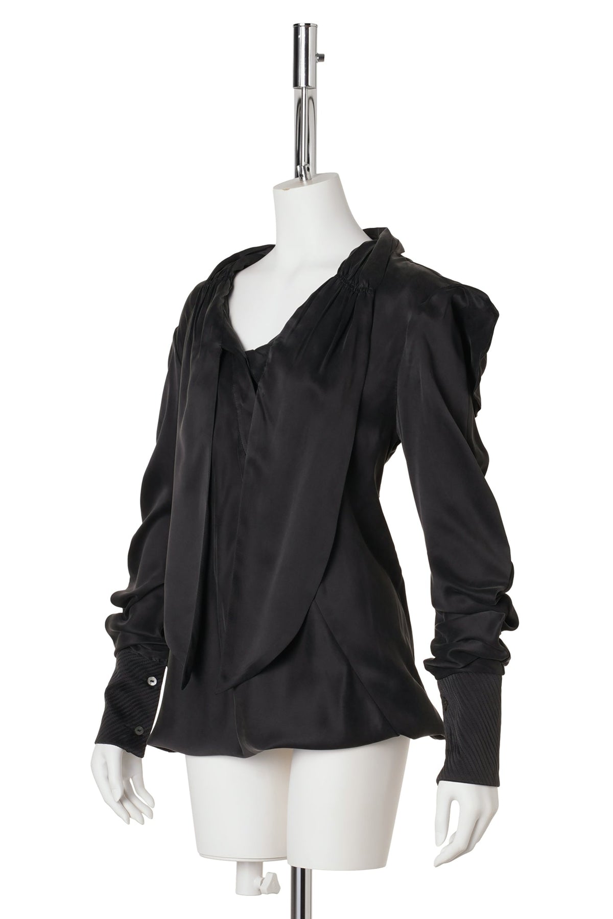 EVELYN BLOUSE / SHEEN BLACK