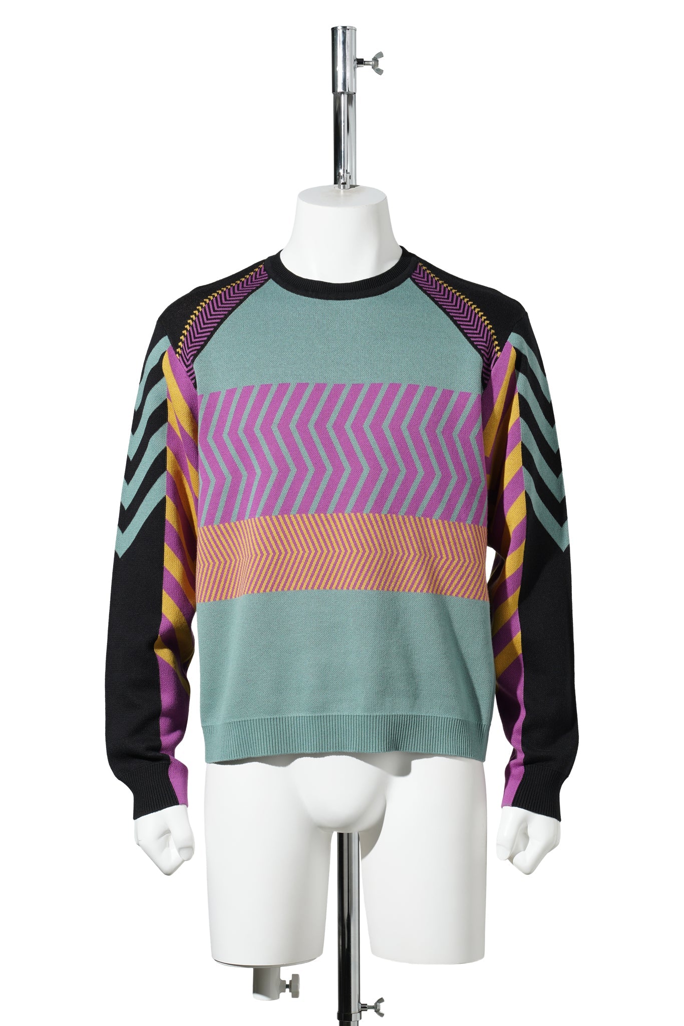 GIZI PANELLED JUMPER / BLACK/TURQUOISE/LILAC