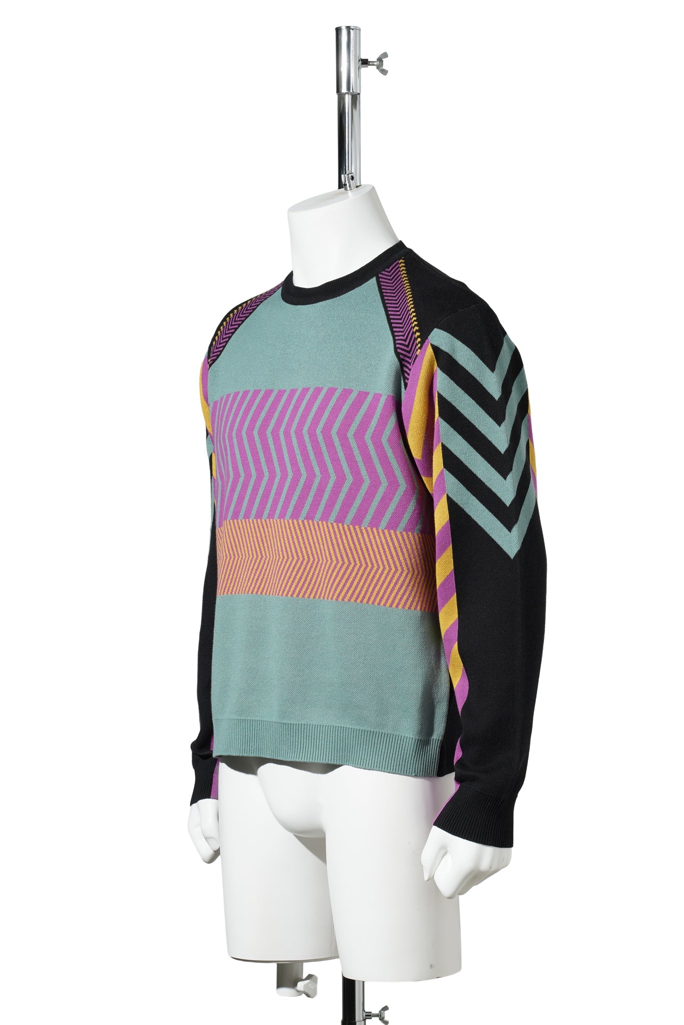 GIZI PANELLED JUMPER / BLACK/TURQUOISE/LILAC