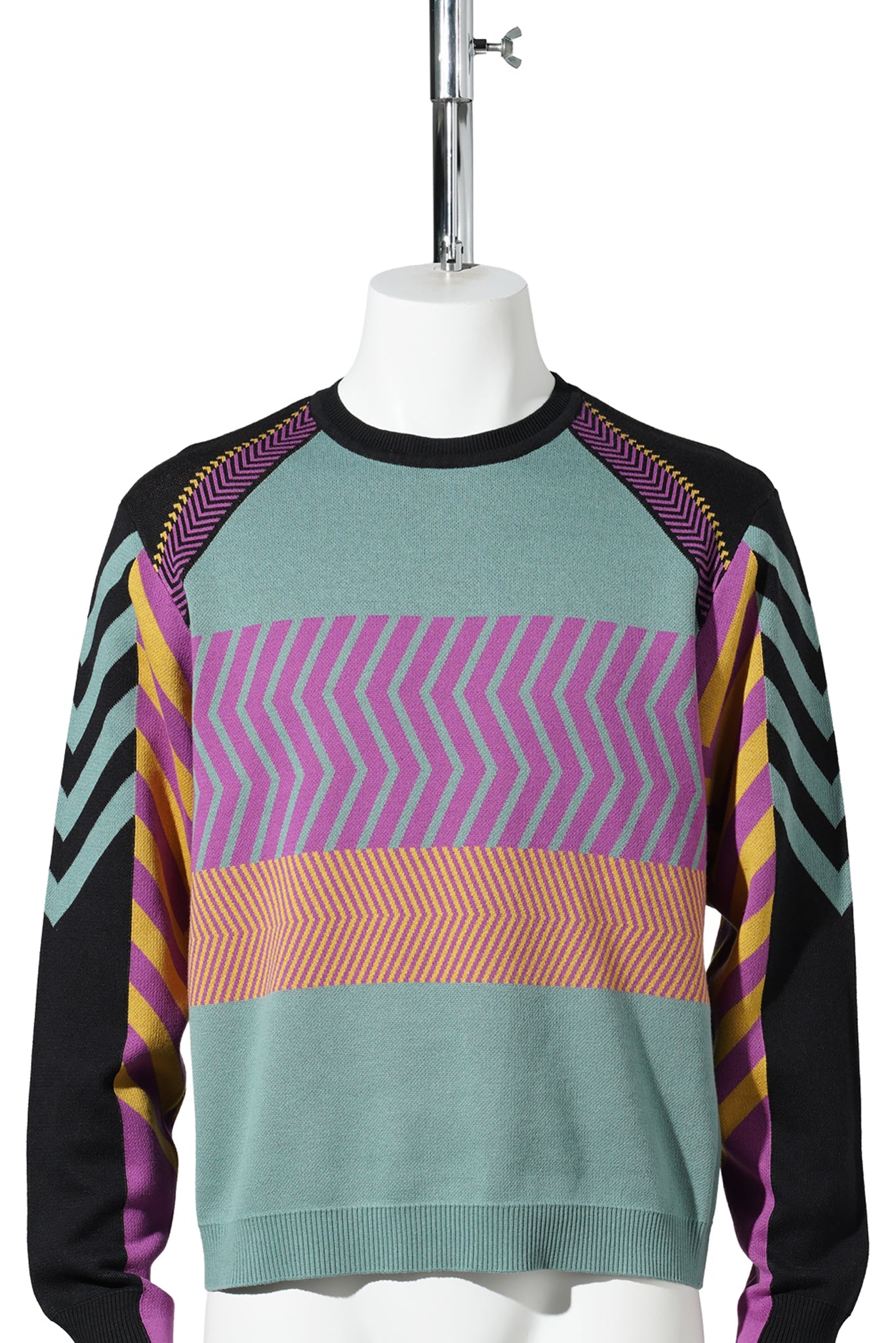GIZI PANELLED JUMPER / BLACK/TURQUOISE/LILAC