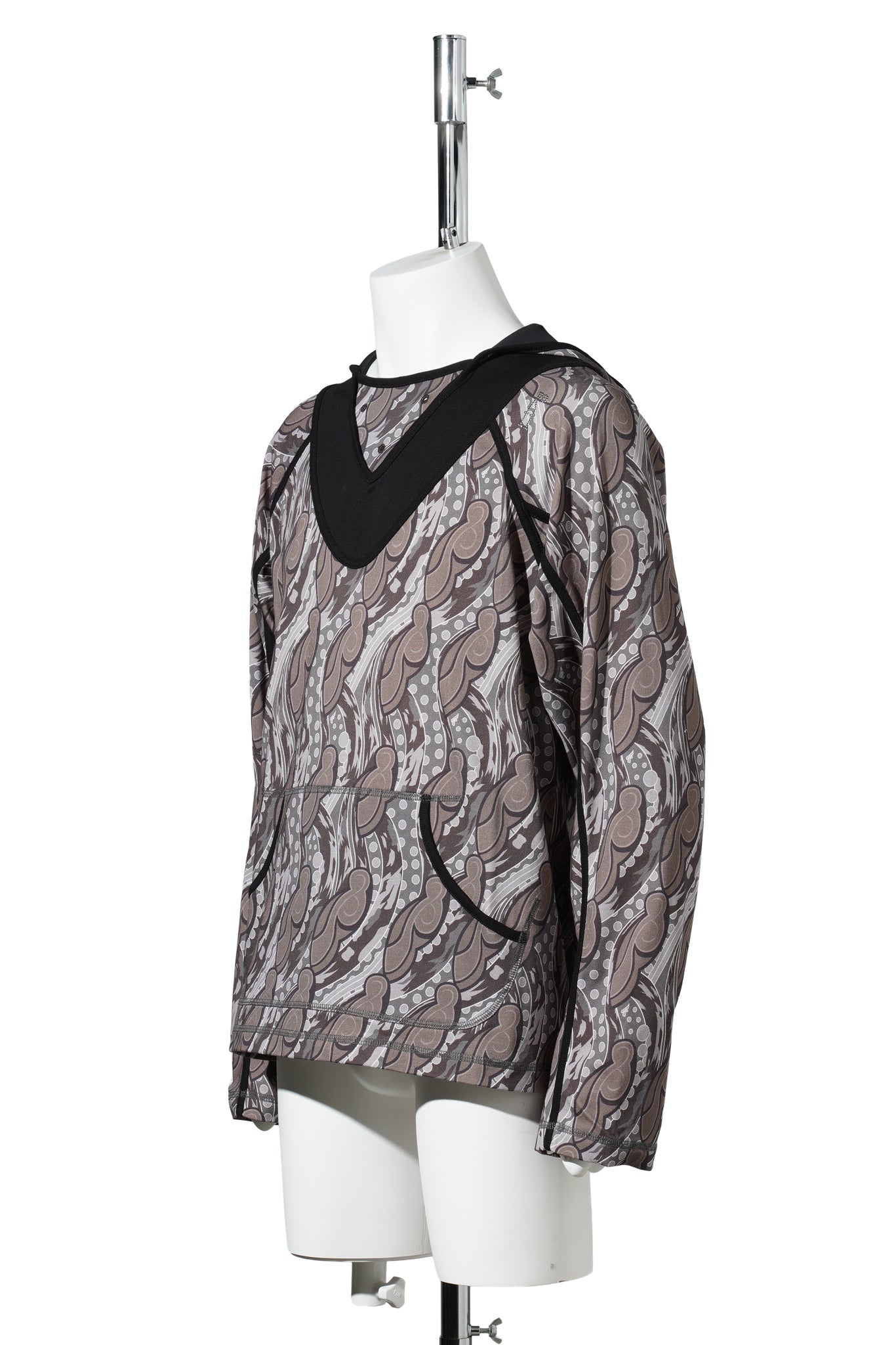 GIZI HOODED TOP / IRON/BLACK