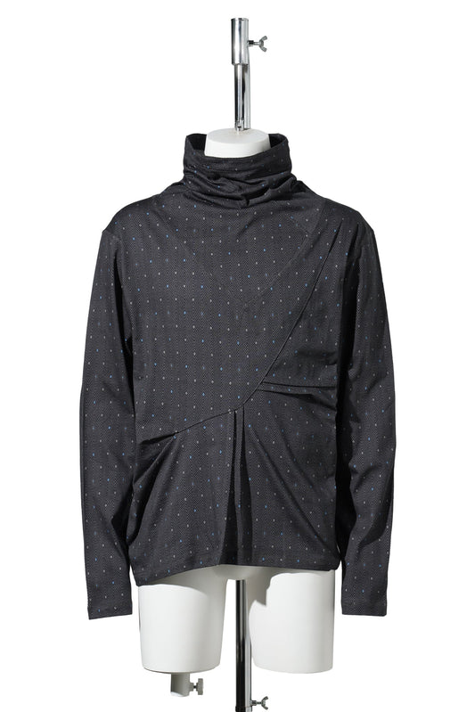 OHNE LONG SLEEVE MOCK NECK / BLACK/SAPPHIRE