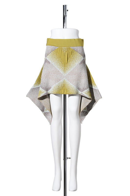 IKAT ARGYLE JACQUARD SKIRT / PISTACHIO
