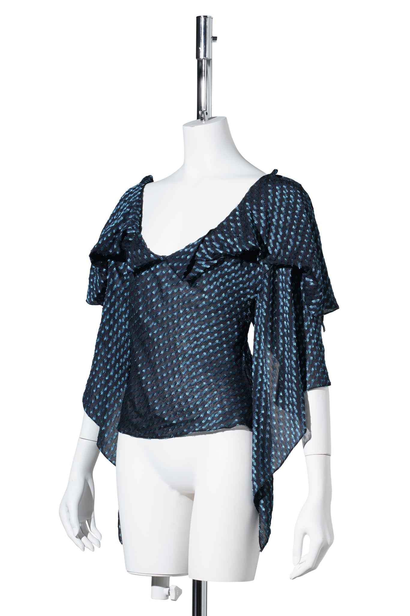 PLEXUS BLOUSE / OBSIDIAN BLACK/MOSAIC BLUE