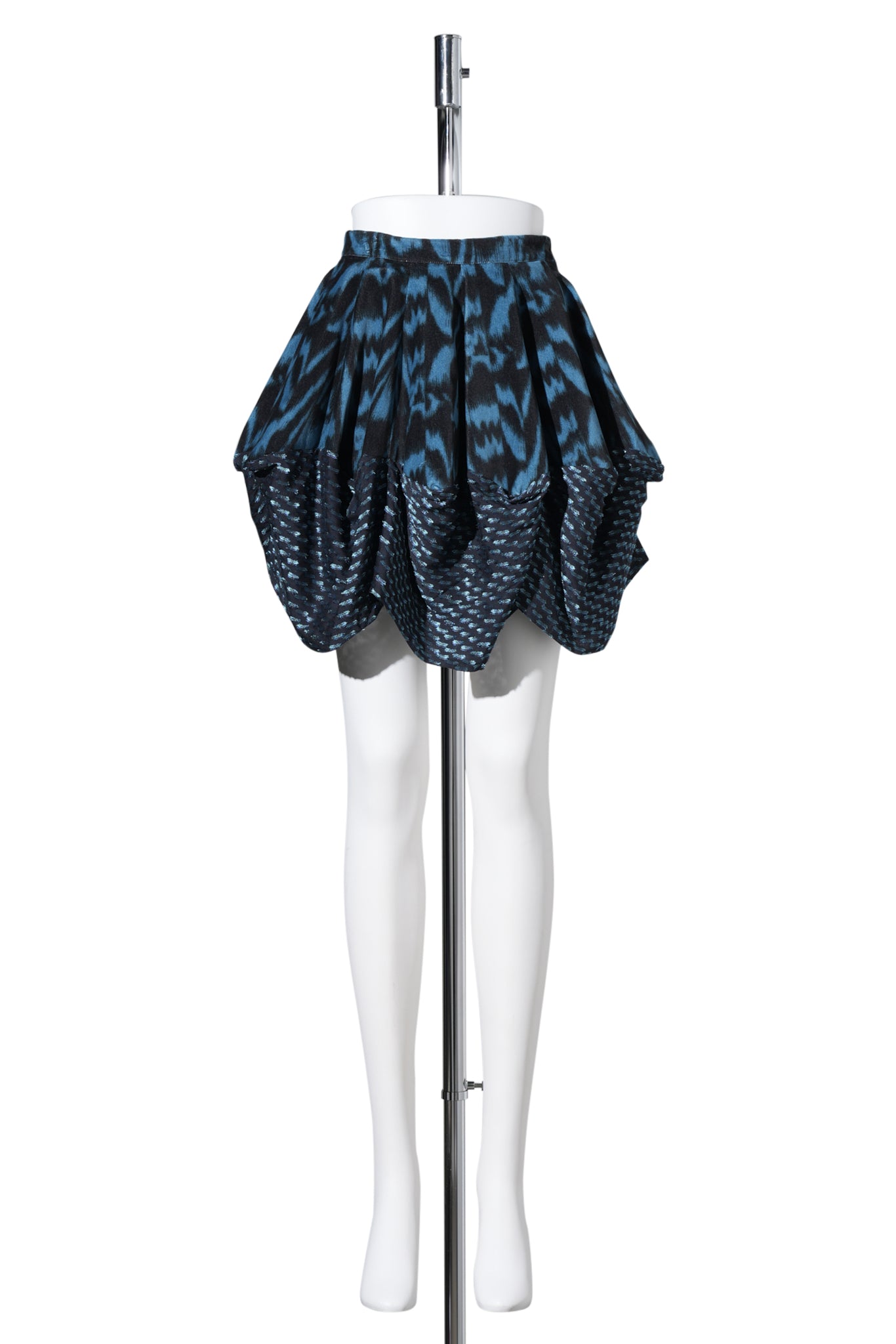 EVELYN SKIRT / SAPPHIRE BLUE & BLACK