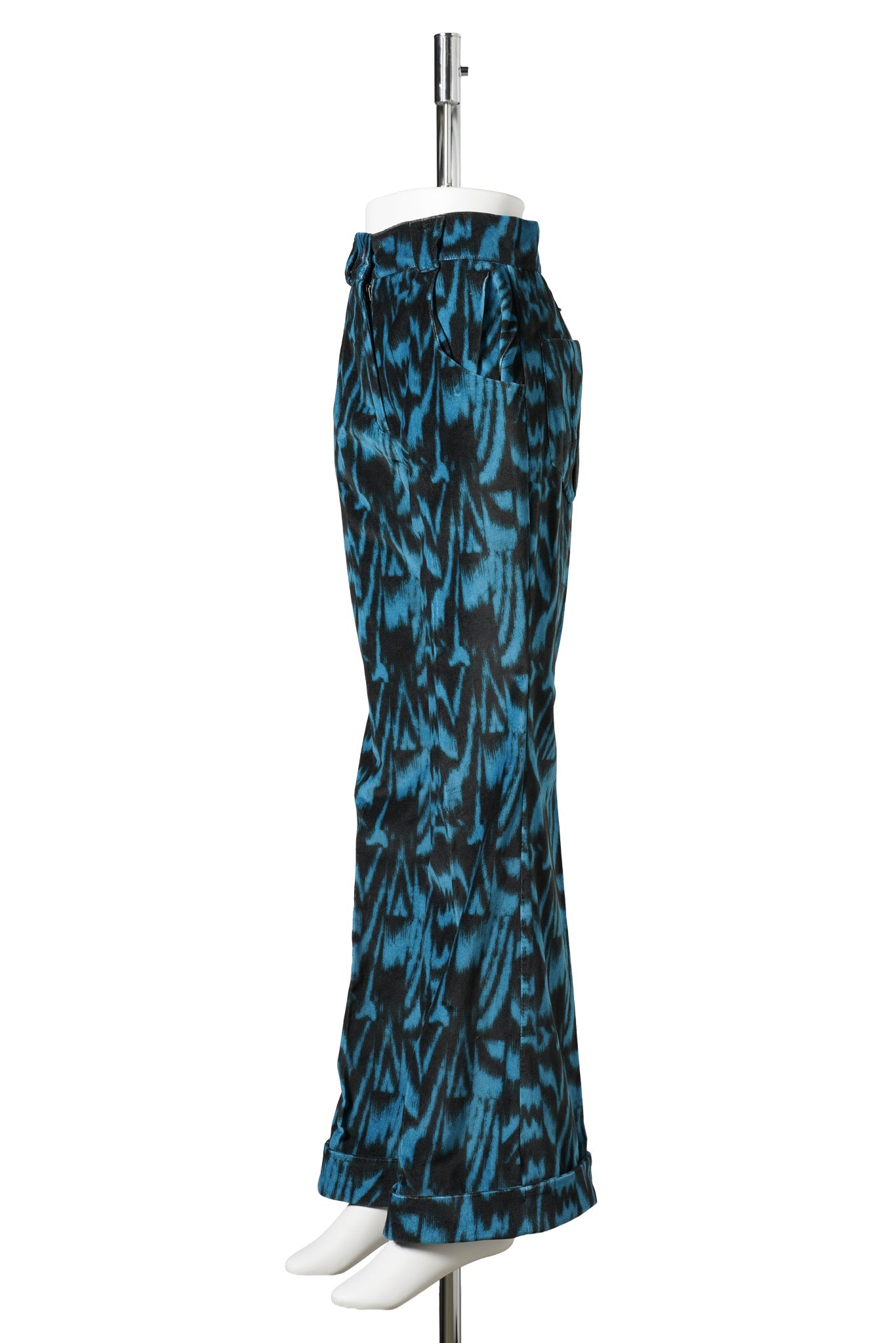 TUNIN FLARED TROUSER / SAPPHIRE BLUE & BLACK