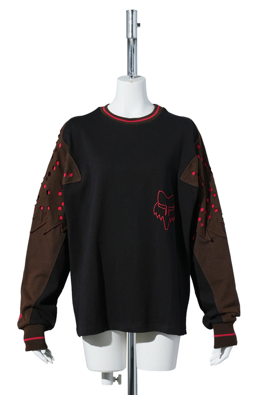 FOX KK PERFORATED LS TEE / BLK RNS