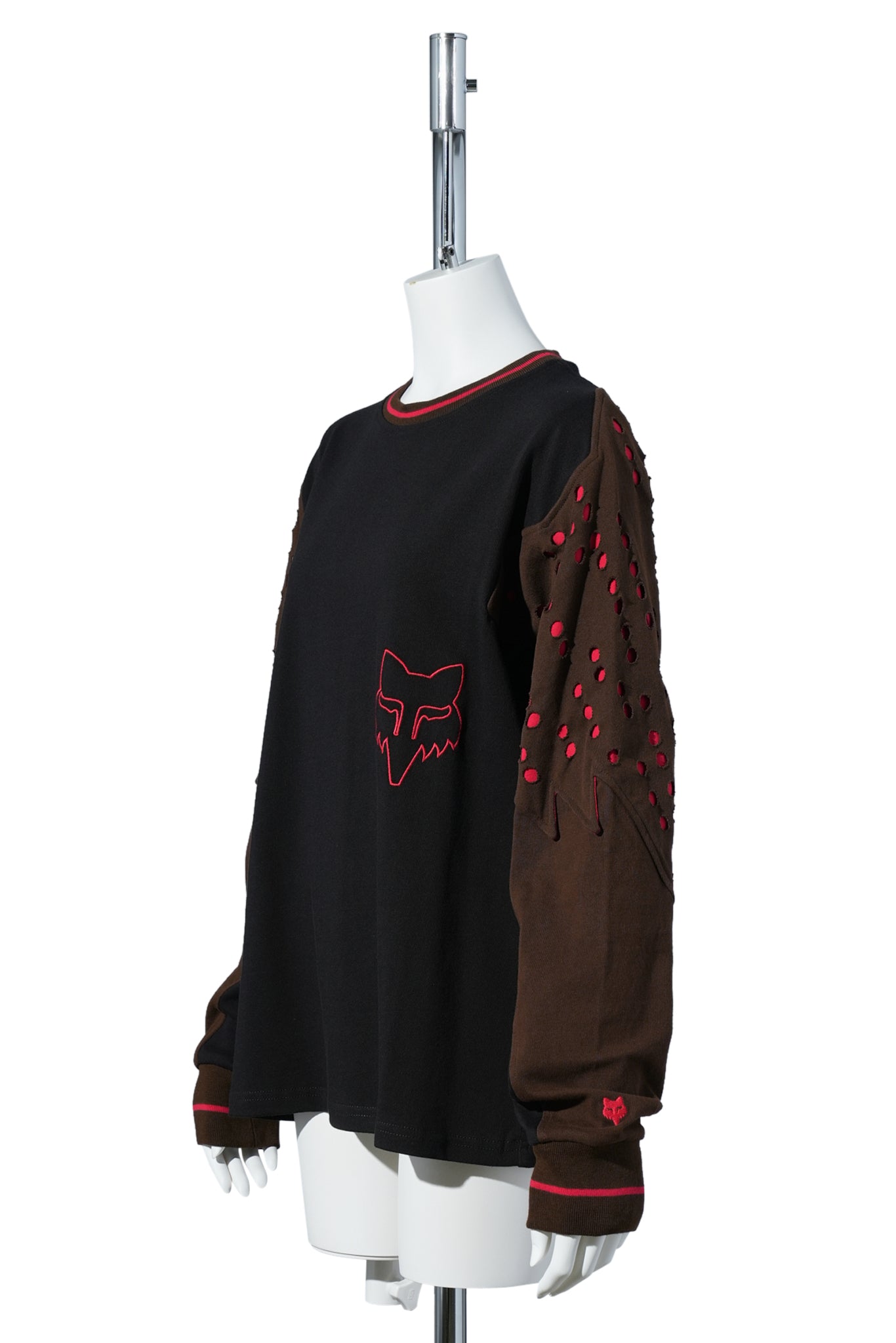 FOX KK PERFORATED LS TEE / BLK RNS