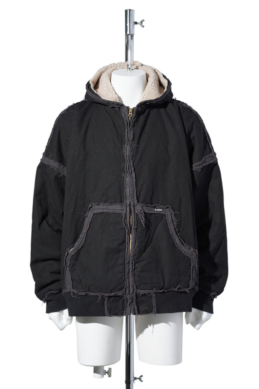 KAMIYA x blackmeans DECONSTRUCTED ZIP PARKA / BLACK