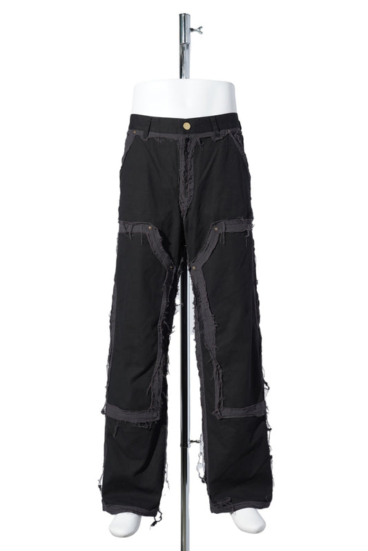 KAMIYA x blackmeans DECONSTRUCTED PAINTER PANTS / BLACK