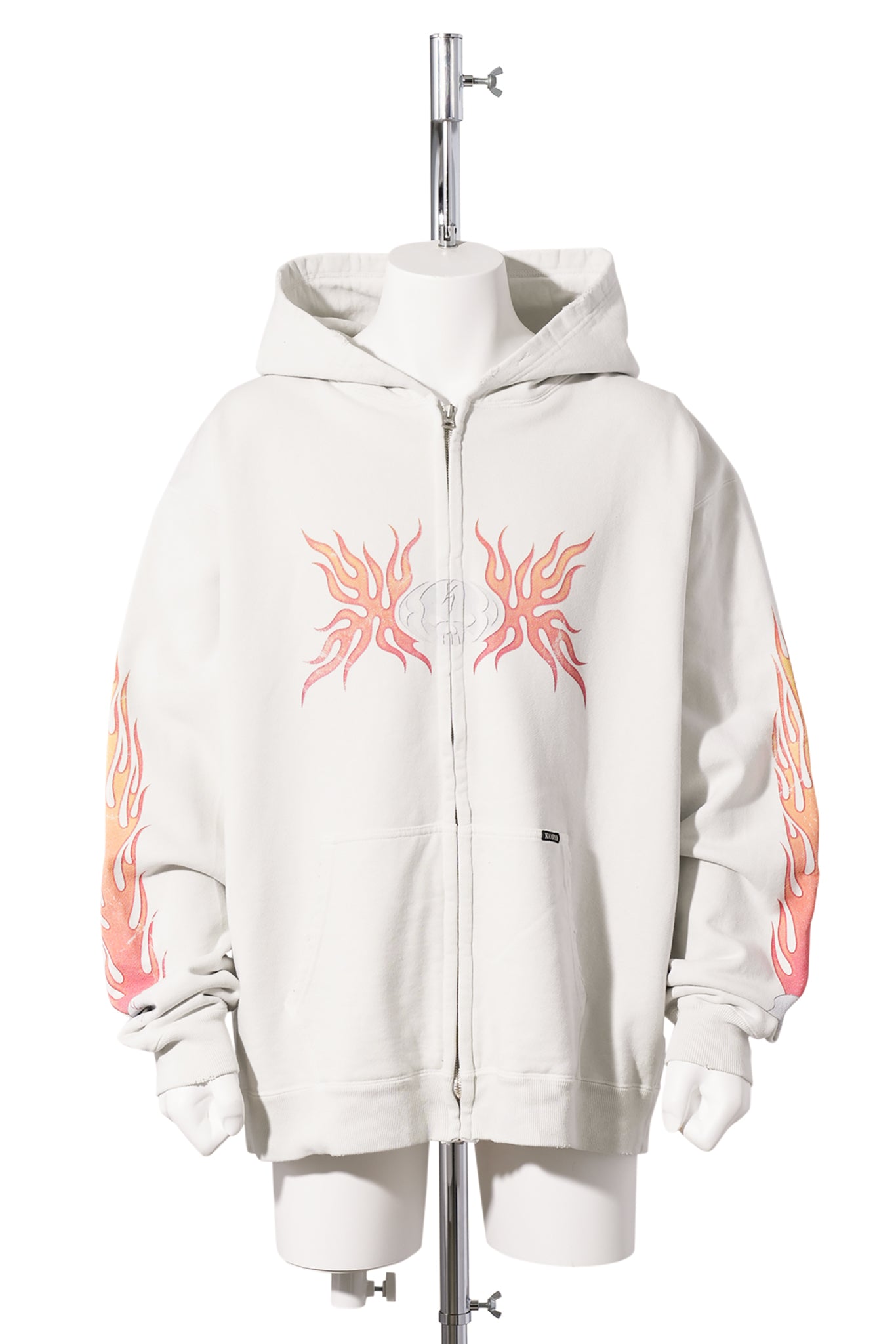 SKULL FLAME ZIPHD / WHITE