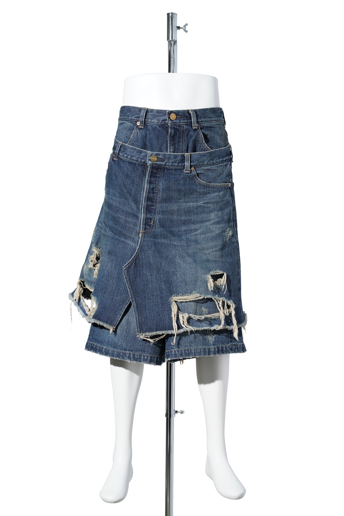 DOCKING STYLE DENIM SHORTS / INDIGO