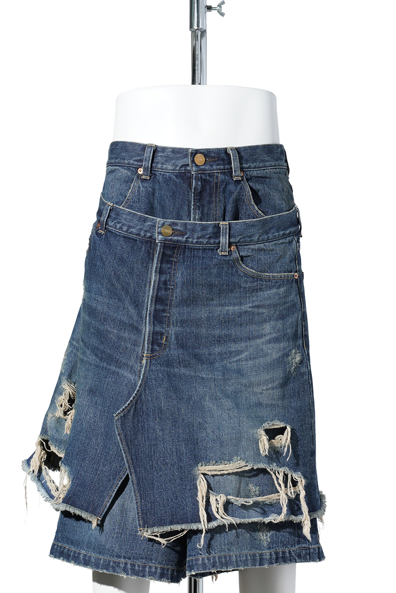 DOCKING STYLE DENIM SHORTS / INDIGO