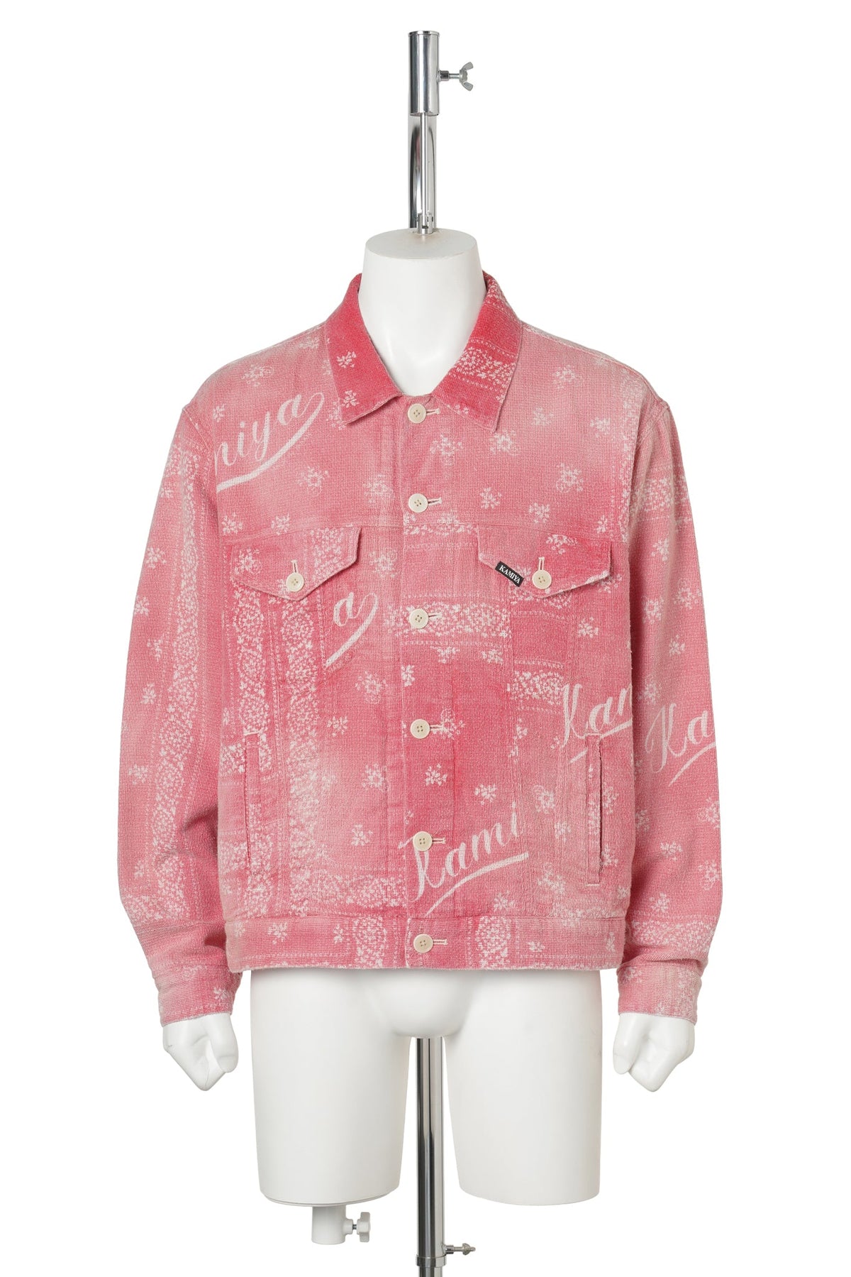 OG BANDANA DISCHARGE TRUCKER JACKET / RED