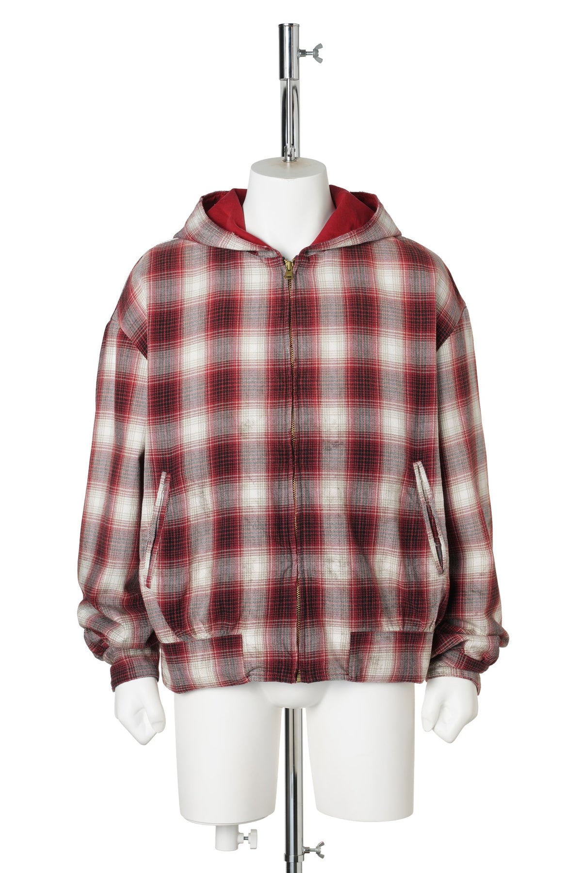 OG CHECK SUN-FADED BLOUSON / RED