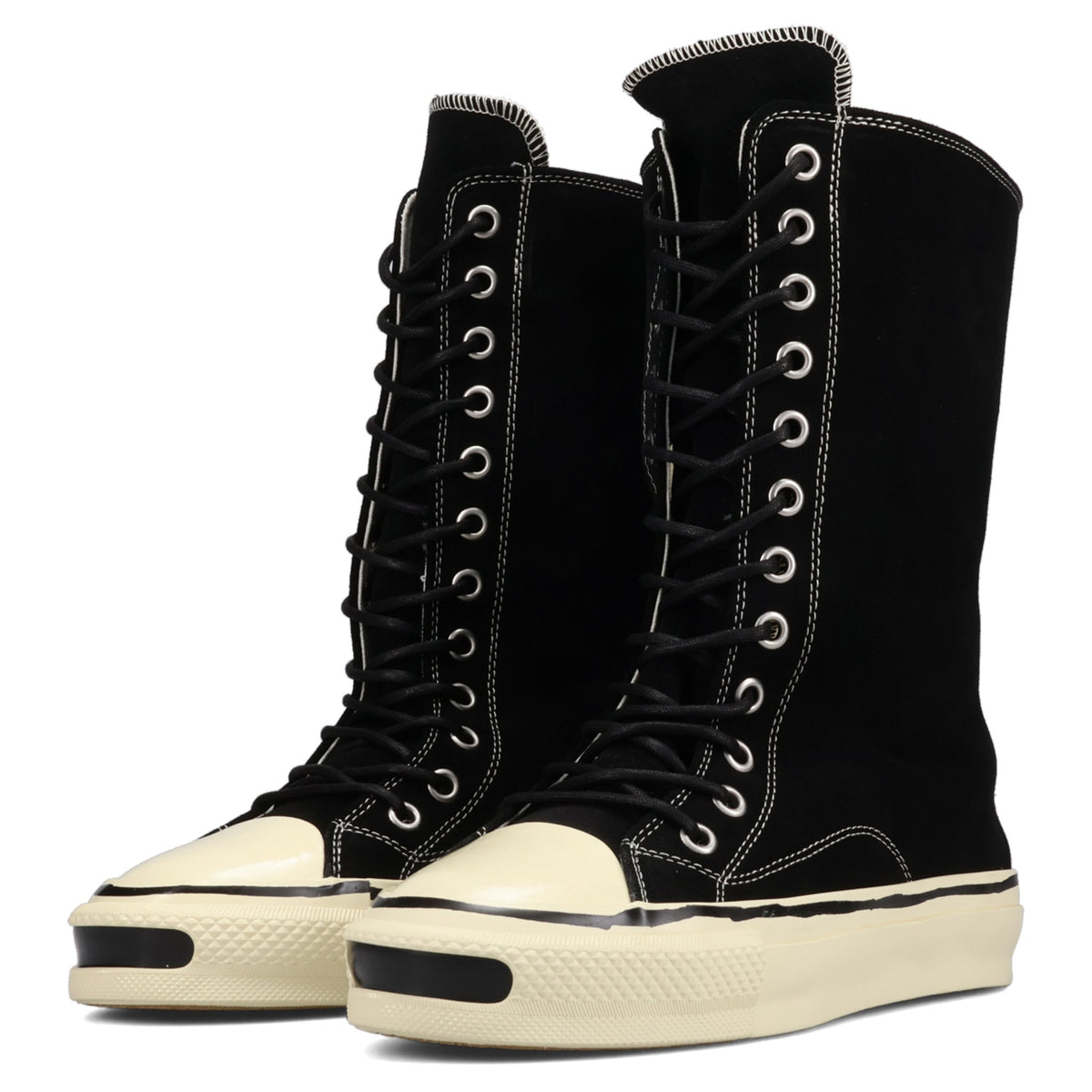 JOEY AGED-SOLE SUEDE VULCANIZED LONG SNEAKER / 018:BLACK